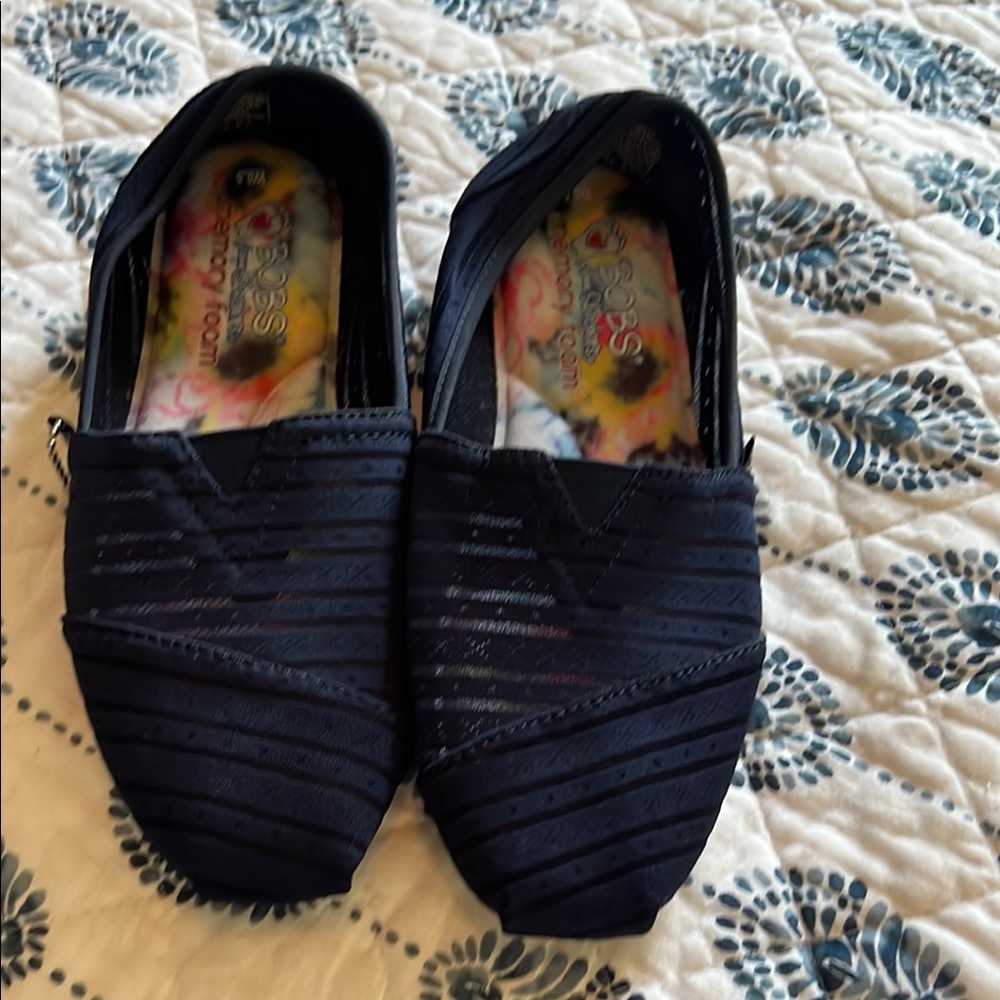 BOBS from Skechers navy Slip-On with Tie-Dye Insole, new, never worn